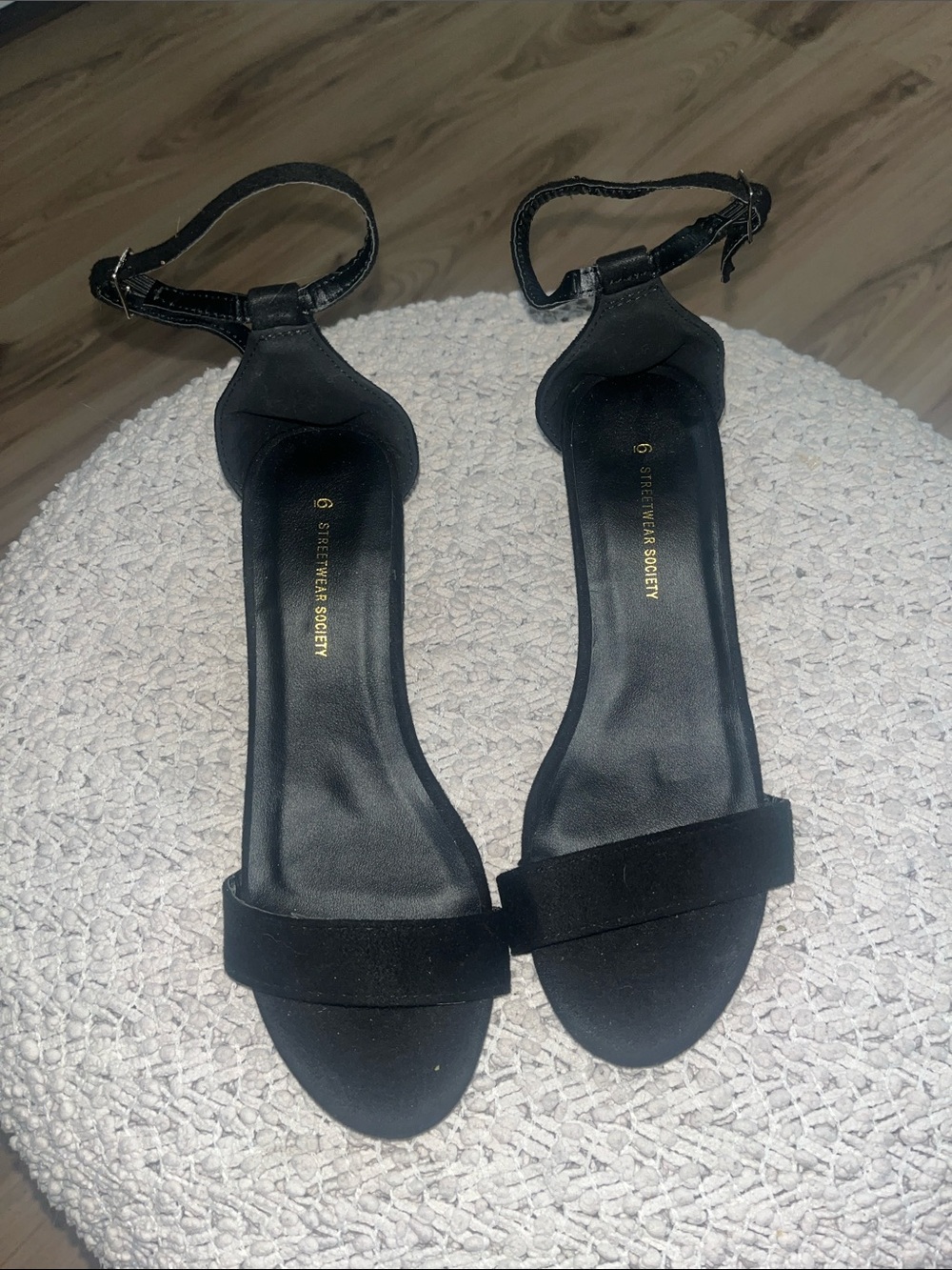 Streetwear Society Women's Black Ankle-Strap Heels